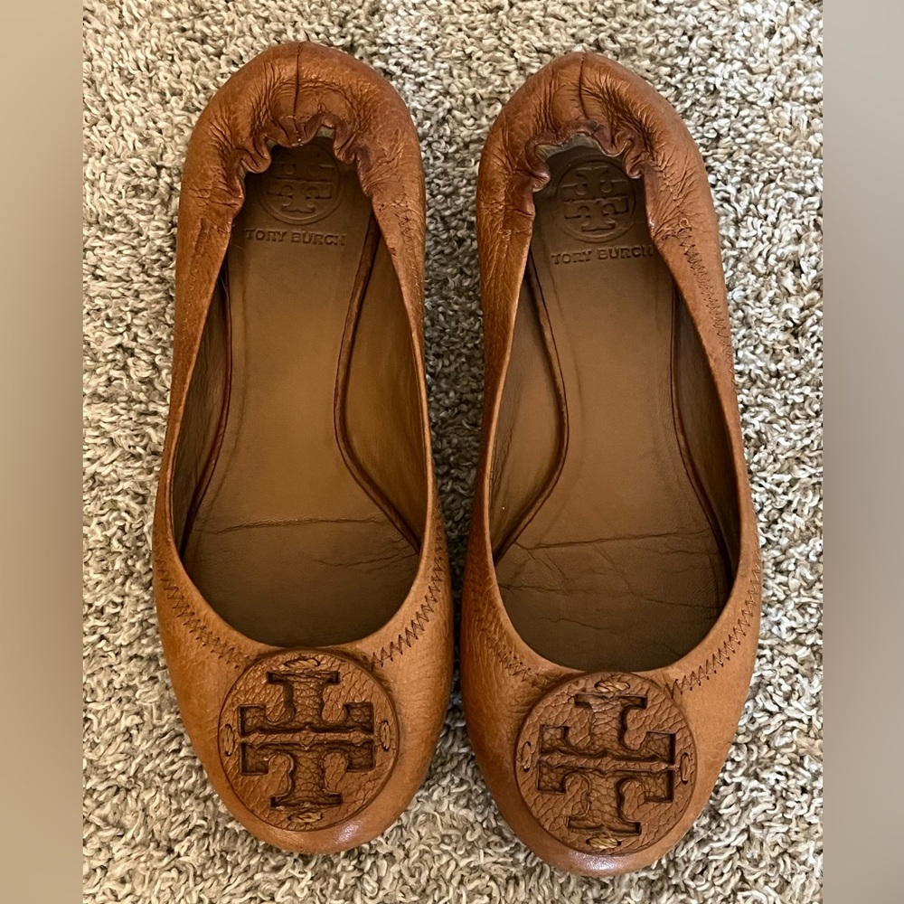 Tory Burch Reva Leather Ballet Flats